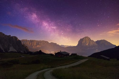 Starry Galaxy Rustic Village Wallpaper (SMP-Galaxy-052)