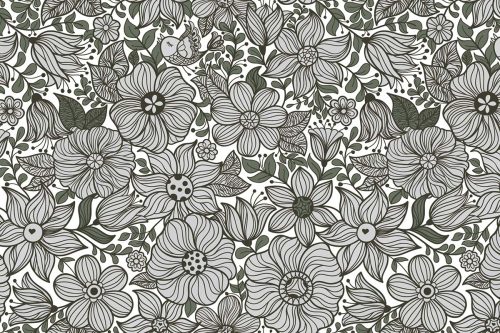 Drawing Art Floral Wallpaper (SM-Floral-017)