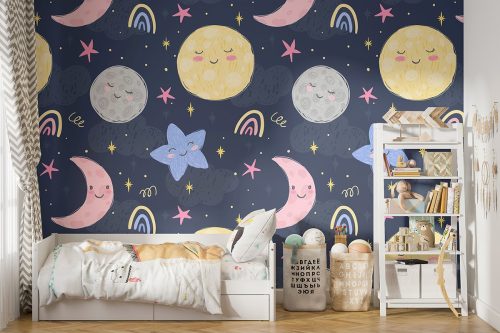 Moon and Star Kids Mural Wallpaper (SM-Kids-205) - Image 2