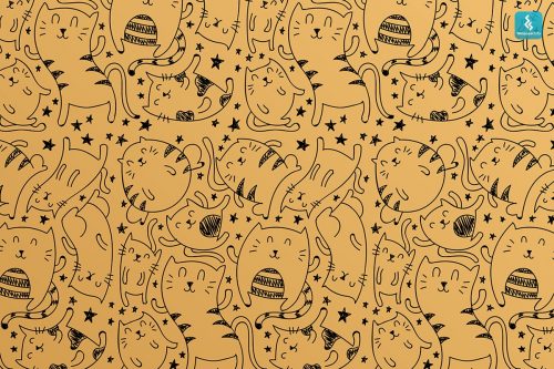 Fatty Cat Fun Mural Wallpaper (SM-Kids-243)