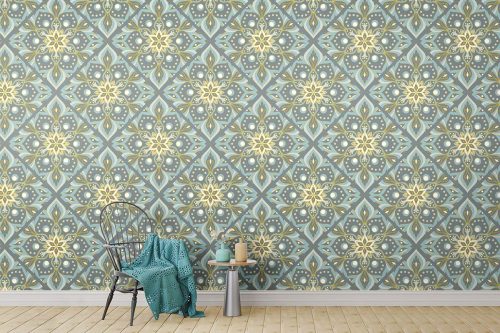 Sea Green Sparkle Mandala Wallpaper (SM-Mandala-011)