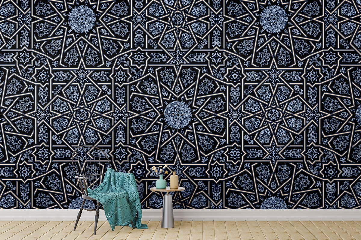 Starry Blue Mandala Wallpaper (SM-Mandala-014)