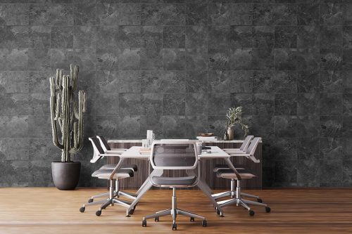 Black Cube Stone Marble Wallpaper (SM-Marble-092)