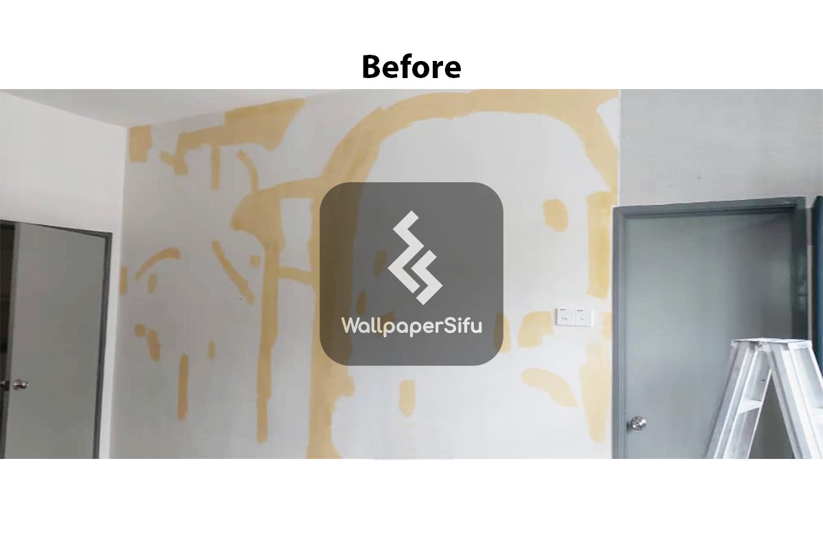 Plain Grey Wallpaper Cheras (Before)