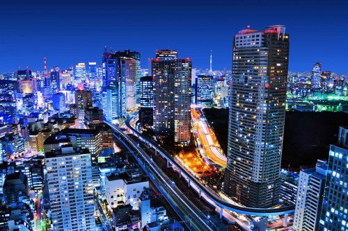 Tokyo City Night View Mural Wallpaper (SMP-City-017)