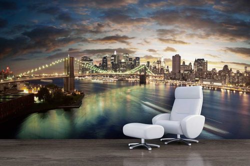 New York Brooklyn Bridge City Mural Wallpaper (SMP-City-020)