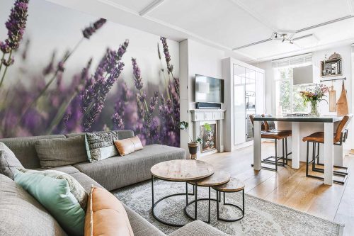 Lavender Minimalist Floral wallpaper 3